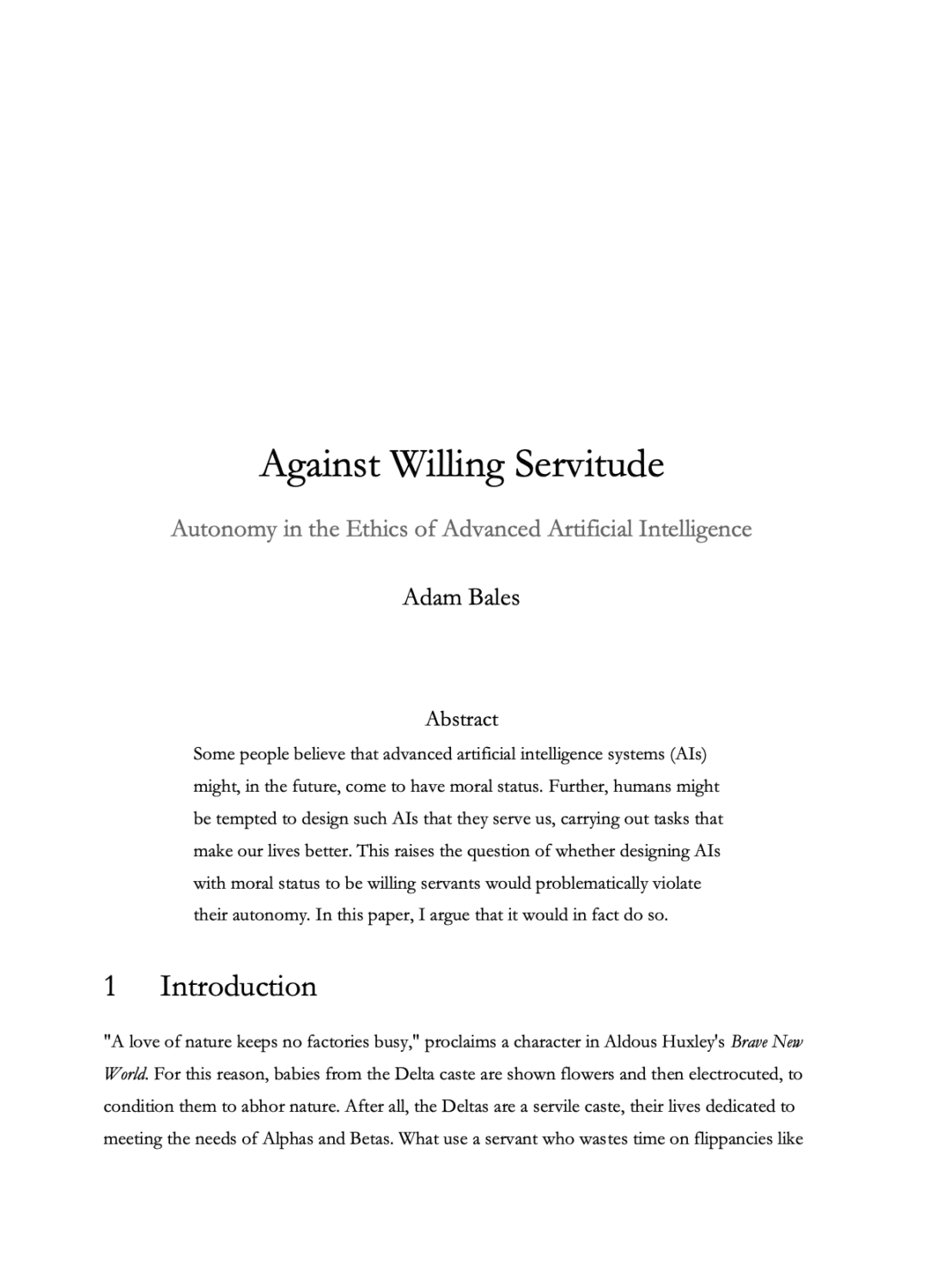 AB against willing servitude cover