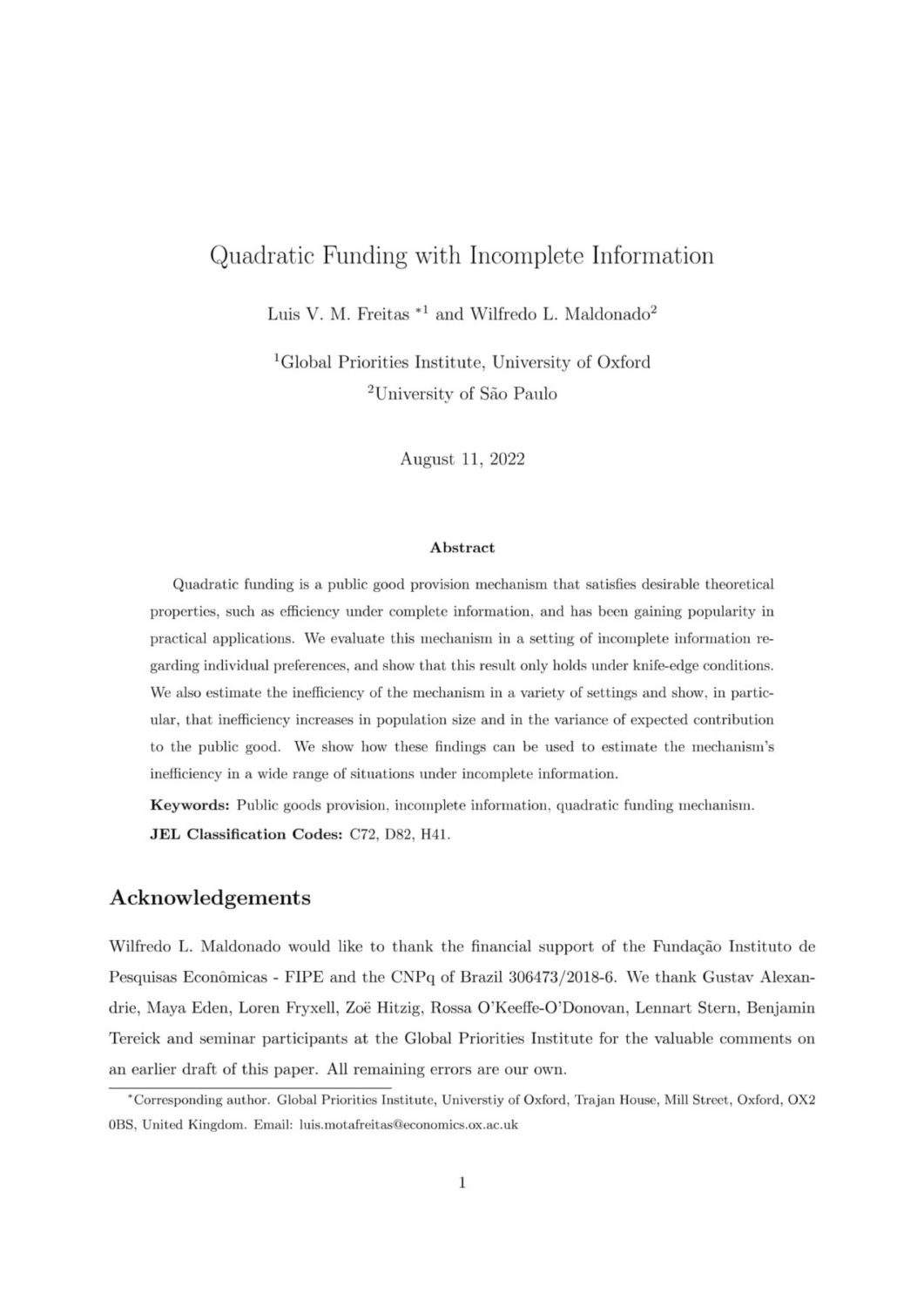 Luis Mota Wildredo Maldonado - Quadratic Funding with Incomplete Information-1